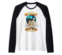 This Is My Scary Dog Dad Costume Funny Halloween Costume Camiseta Manga Raglan