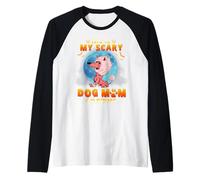 This Is My Scary Dog Mom Costume Poodle Puppy Halloween Camiseta Manga Raglan