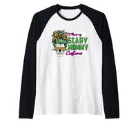 This Is My Scary Mommy Costume Skull Leopard Funny Halloween Camiseta Manga Raglan