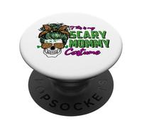 This Is My Scary Mommy Costume Skull Leopard Funny Halloween PopSockets PopGrip Adhesivo