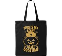 This is My Scary Nurse Costume Cute Pumpkin Graphic - Bolsa de algodón ecológico natural, color negro, Black, Talla única