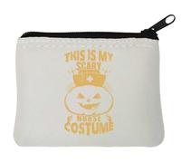 This Is My Scary Nurse Costume Cute Pumpkin Graphic - Monedero de neopreno con diseño de calabaza, 10 x 11 cm, color blanco, White, Talla única