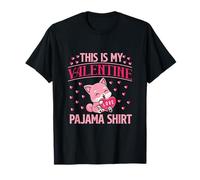This Is My Valentine - Camisa de Pijama Linda para Amantes de los Gatos, Mujeres y niñas Camiseta