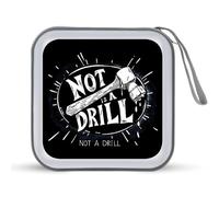 This is Not A Drill Funny CD Holder DVD Binder Hard Plastic Protective Case with Lanyard Portable Wallet Storage Organizer for Home Car 40 CD, Estilo:, Talla única
