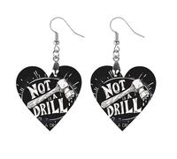 This Is Not A Drill - Pendientes colgantes de madera con estampado de moda para mujer, Apricot shaped, Madera, Sin piedra preciosa