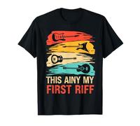 This Is Not My First Riff Guitarra Vintage Día Del Padre Retro Camiseta