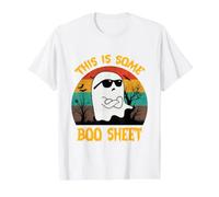 This Is Some Boo Sheet Funny Ghost Gafas de Sol Halloween niños Camiseta gráfica económica, Hombre, Blanco, L