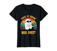 This Is Some Boo Sheet Funny Ghost Gafas de Sol Halloween niños Camiseta gráfica económica, Mujer, Negro, XS