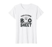 This Is Some Boo Sheet Funny Ghost Juego de Palabras de Halloween Camiseta, Mujer, Blanco, 3XL