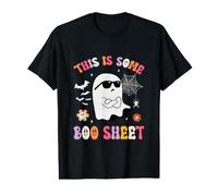 This Is Some Boo Sheet Halloween Ghost Groovy Hombres Mujeres Niños Camiseta gráfica económica