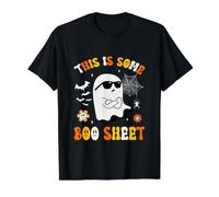 This Is Some Boo Sheet Halloween Ghost Groovy Hombres Mujeres Niños Camiseta gráfica económica, Hombre, Negro, M