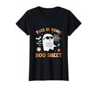 This Is Some Boo Sheet Halloween Ghost Groovy Hombres Mujeres Niños Camiseta gráfica económica, Mujer, Negro, S