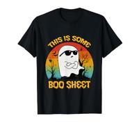 This Is Some Boo Sheet Retro Cute Ghost Gafas de Sol Halloween Camiseta gráfica económica, Hombre, Negro, L