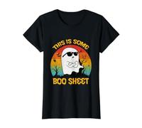 This Is Some Boo Sheet Retro Cute Ghost Gafas de Sol Halloween Camiseta gráfica económica, Mujer, Negro, M