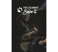 This is the moment. Seize it: Cat & Mouse Graphic Design Wide Ruled Composition Notebook