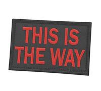 This Is The Way 2x3.25 Parche Táctico Militar Negro y Rojo hook Parche Bordado Fan