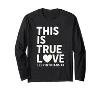 This Is true Love 1 Corintios 13 Verso de la Biblia Cristiano Manga Larga
