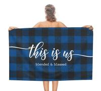 This Is Us Blended & Blessed - Toalla de baño de playa suave de 31 x 51 pulgadas, de microfibra, resistente a la decoloración, para picnic, hotel, camping, viajes, versículos bíblicos, toalla de baño