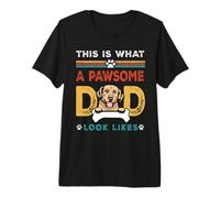 This Is What A Pawsome Dad Look Likes Golden Retriever Dog Camiseta Premium