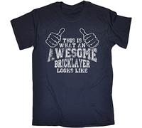 This is What an Awesome Bricklayer Looks Like - New Premium Loose FIT T-Shirt Blue(X-Large)