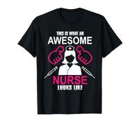 This Is What An Awesome Nurse Looks Like Funny Nursing Nurse Camiseta gráfica económica