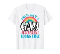 This is What Gay Accountant Looks Like LGBT Gay Accountant Camiseta gráfica económica, Hombre, Blanco, S