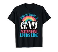 This is What Gay Accountant Looks Like LGBT Gay Accountant Camiseta gráfica económica, Hombre, Negro, M