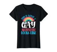 This is What Gay Accountant Looks Like LGBT Gay Accountant Camiseta gráfica económica, Mujer, Negro, L