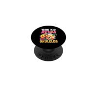 This Kid Loves Ukeleles Tropical Beach Sunset Music Ukelele PopSockets PopGrip Adhesivo