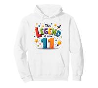 This Legend Is Now 11 - Regalo de cumpleaños para niños de 11 años Sudadera con Capucha, Unisex para Adultos, Blanco, L