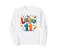 This Legend Is Now 11 - Regalo de cumpleaños para niños de 11 años Sudadera, Unisex para Adultos, Blanco, S
