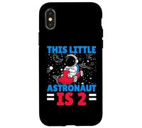 This Little Astronaut Is 2 Second Birthday Outerspace Bday Carcasa para iPhone X/XS