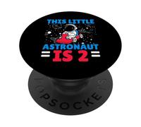 This Little Astronaut Is 2 Second Birthday Outerspace Bday PopSockets PopGrip Adhesivo