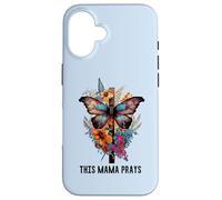 This Mama Prays - Camiseta con Estampado Floral de Cruz Cristiana para Mujer, diseño de Mantequilla Carcasa para iPhone 16