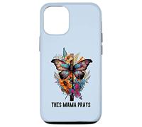 This Mama Prays - Camiseta con Estampado Floral de Cruz Cristiana para Mujer, diseño de Mantequilla Carcasa para iPhone 12/12 Pro