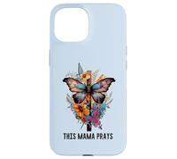 This Mama Prays - Camiseta con Estampado Floral de Cruz Cristiana para Mujer, diseño de Mantequilla Carcasa para iPhone 15