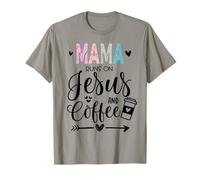 This Mama Runs on Coffee Jesus Praying Mama Coffee Jesus Mom Camiseta