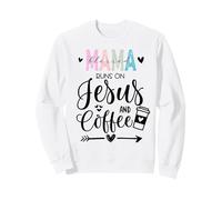 This Mama Runs on Coffee Jesus Praying Mama Coffee Jesus Mom Sudadera
