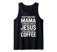 This Mama Runs On Jesus and Coffee Camiseta sin Mangas