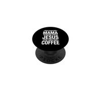This Mama Runs On Jesus and Coffee PopSockets PopGrip Adhesivo