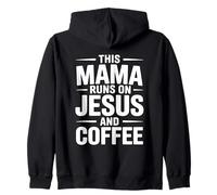 This Mama Runs On Jesus and Coffee Sudadera con Capucha