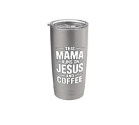 This Mama Runs On Jesus And Coffee Vaso térmico de acero inoxidable de doble pared