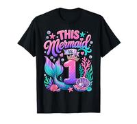 This Mermaid Is 1 Years Old Ocean 1st Birthday Party Girl Camiseta