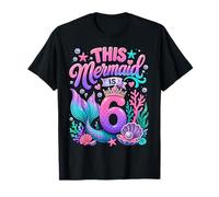 This Mermaid Is 6 Years Old Ocean 6th Birthday Party Girl Camiseta