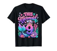 This Mermaid Is 9 Years Old Ocean 9th Birthday Party Girl Camiseta
