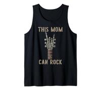 This Mom Can Rock On Skeleton Hand Music Band Guitarra Camiseta sin Mangas