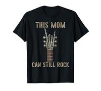 This Mom Can Still Rock On Skeleton Hand Guitar Birthday Camiseta