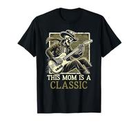This Mom Is A Classic Funny Mother's Day Guitar Skeleton Camiseta