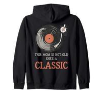This Mom Is Not Old Shes A Classic Mother's Day Vinyl Retro Sudadera con Capucha