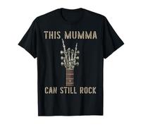 This Mumma Can Still Rock On Skeleton Hand Guitar Birthday Camiseta